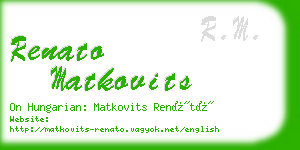 renato matkovits business card